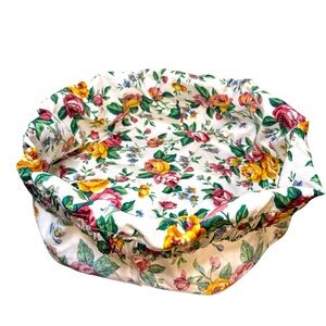 Vintage Hexagon Longaberger Floral Basket Liner Spring Summer Luxury Home Decor